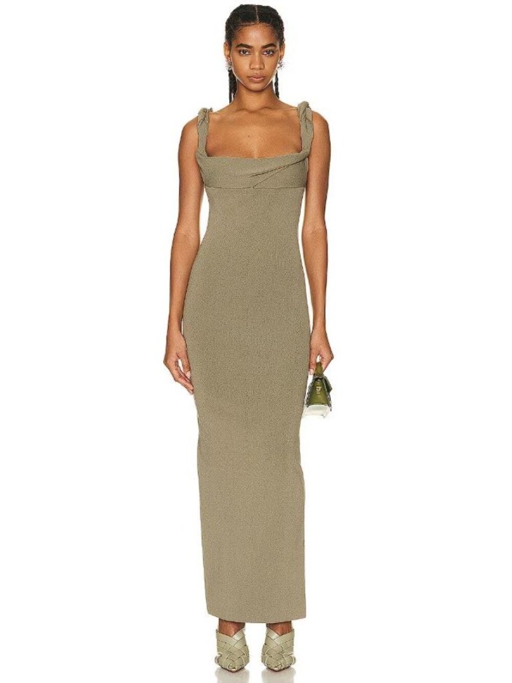 JACQUEMUS Women's La Robe Malle Alca Size 34/XS in Khaki